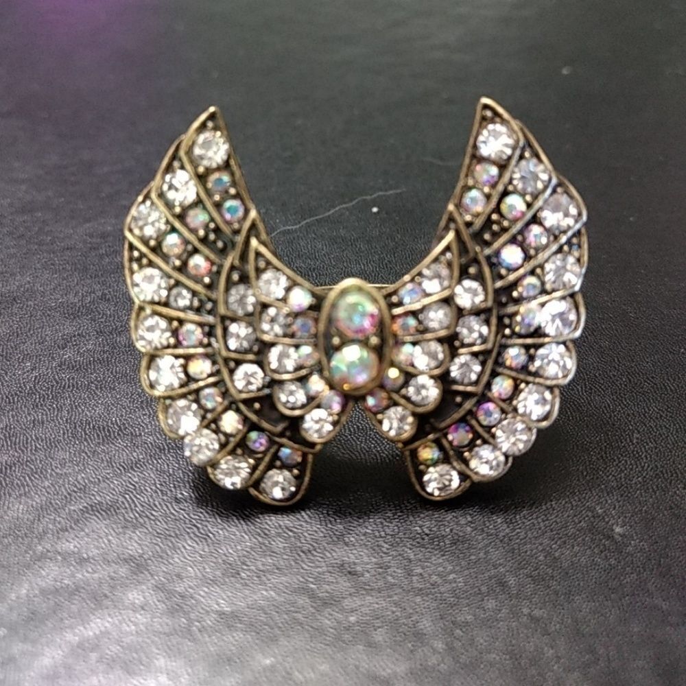 Bronze tone rhinestone ring size 9